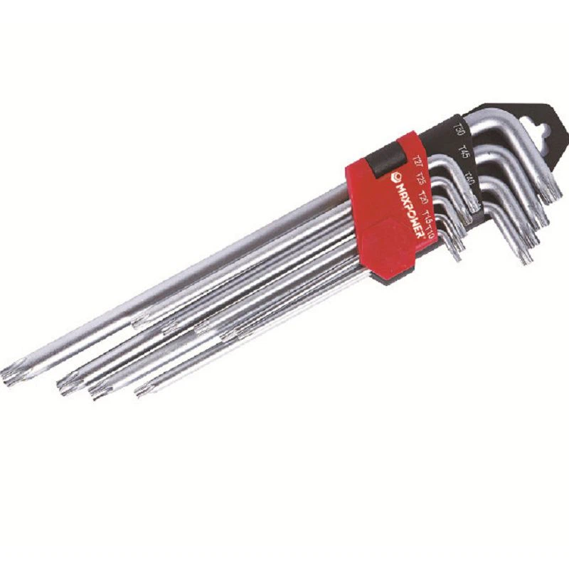 Conjunto de chaves Torx à prova de adulteração de braço longo com 9 peças