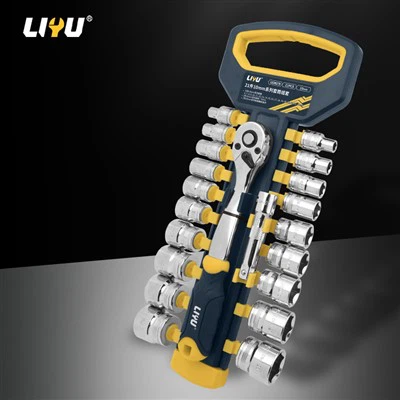 Conjunto de chave de soquete de catraca rápida de 12,5 mm de grau industrial- conjunto de ferramentas de reparo automático conjunto de 21 peças